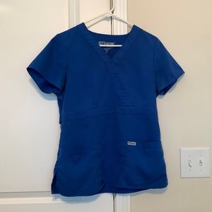 Greys Anatomy Scrub Top. Size Medium. Royal Blue.
